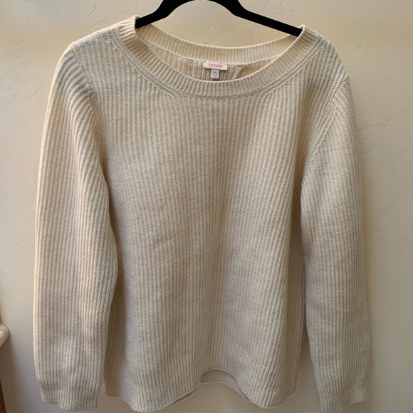 Cuyana Sweaters - Cuyana Wool Ribbed Split Back Sweater Size L